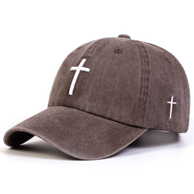 Four Seasons Embroidered Cross Casual Versatile Sun Hat